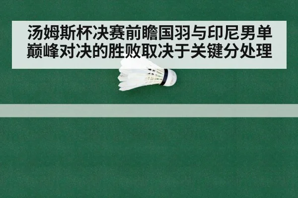 汤姆斯杯决赛前瞻国羽与印尼男单巅峰对决的胜败取决于关键分处理
